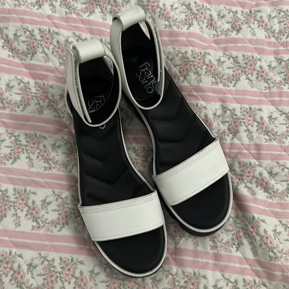 White and Black Platform Sandals